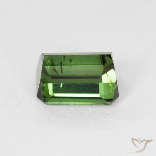 Tourmaline Medium Dark-Green naturelle Octogone / coupe Émeraude, 1.08 ct, VS-SI