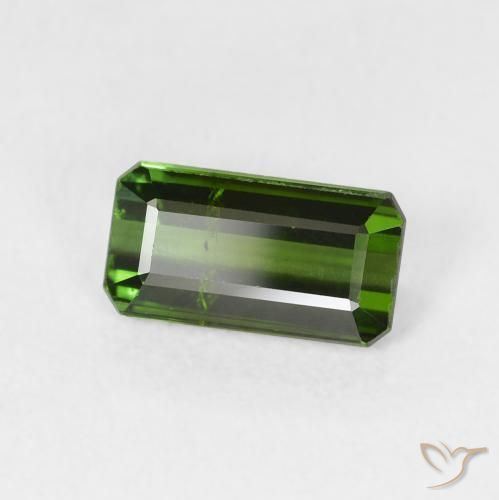 Tourmaline Vert foncé naturelle Octogone / coupe Émeraude, 0.98 ct, VS-SI