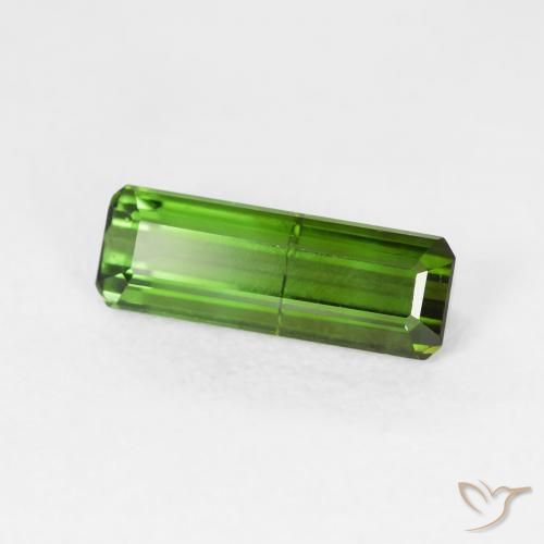 Tourmaline Vert foncé naturelle Octogone / coupe Émeraude, 1.12 ct, VS-SI