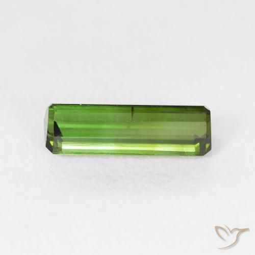 Tourmaline Vert foncé naturelle Octogone / coupe Émeraude, 1.12 ct, VS-SI