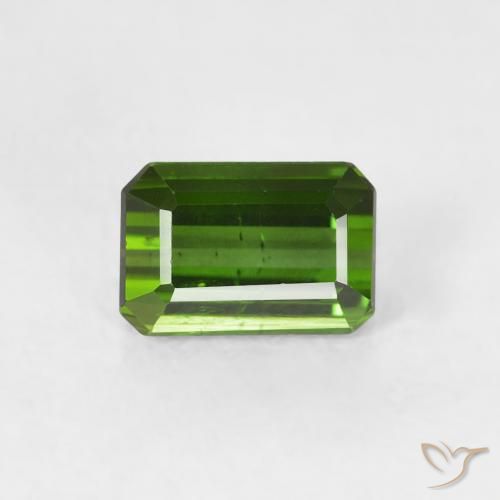 Tourmaline Vert foncé naturelle Octogone / coupe Émeraude, 0.60 ct, VS