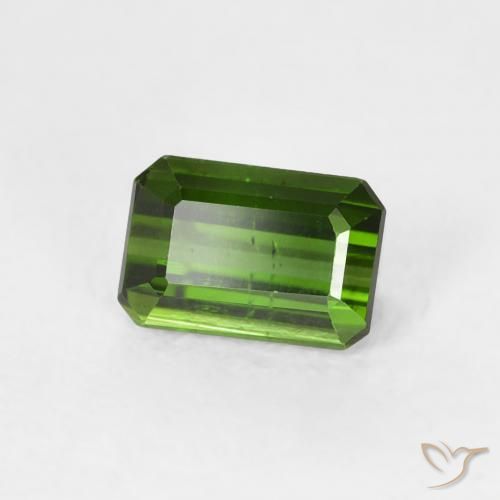 Tourmaline Vert foncé naturelle Octogone / coupe Émeraude, 0.60 ct, VS