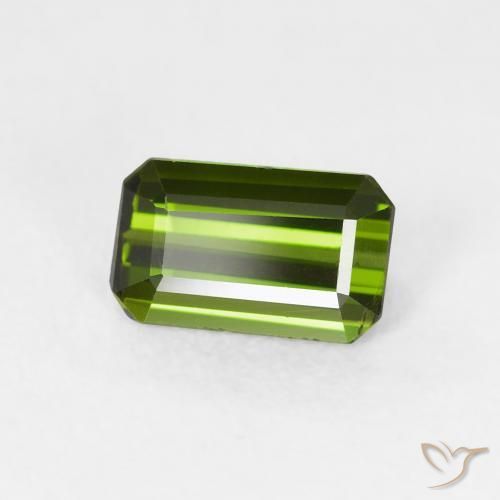 Tourmaline Forêt verte naturelle Octogone / coupe Émeraude, 0.72 ct, VS
