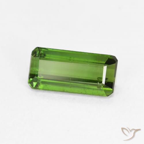 Tourmaline Vert foncé naturelle Octogone / coupe Émeraude, 1.08 ct, VS