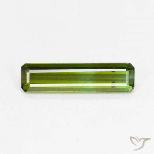 Tourmaline Vert terre naturelle Octogone / coupe Émeraude, 1.06 ct, VVS-VS
