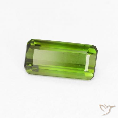 Tourmaline Vert chaud naturelle Octogone / coupe Émeraude, 0.59 ct, VVS-VS