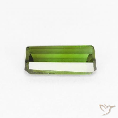 Tourmaline Vert chaud naturelle Octogone / coupe Émeraude, 0.59 ct, VVS-VS
