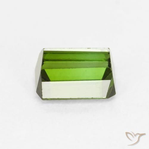 Tourmaline Vert foncé naturelle Octogone / coupe Émeraude, 0.72 ct, VVS