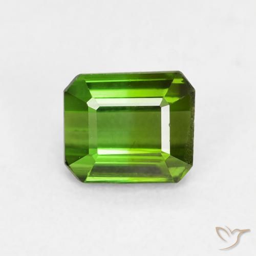 Tourmaline Vert foncé naturelle Octogone / coupe Émeraude, 0.61 ct, VVS-VS