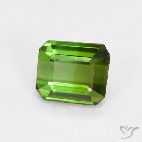Tourmaline Vert foncé naturelle Octogone / coupe Émeraude, 0.61 ct, VVS-VS
