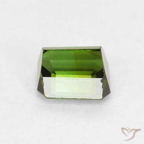 Tourmaline Vert foncé naturelle Octogone / coupe Émeraude, 0.61 ct, VVS-VS
