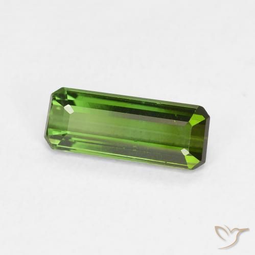 Tourmaline Vert foncé naturelle Octogone / coupe Émeraude, 0.82 ct, VVS-VS