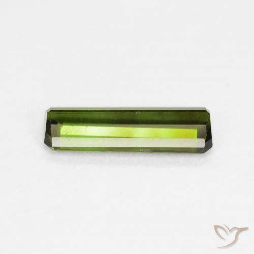 Tourmaline Vert foncé naturelle Octogone / coupe Émeraude, 1.08 ct, VVS-VS