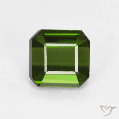 Tourmaline Vert terreux naturelle Octogone / coupe Émeraude, 0.94 ct, VVS
