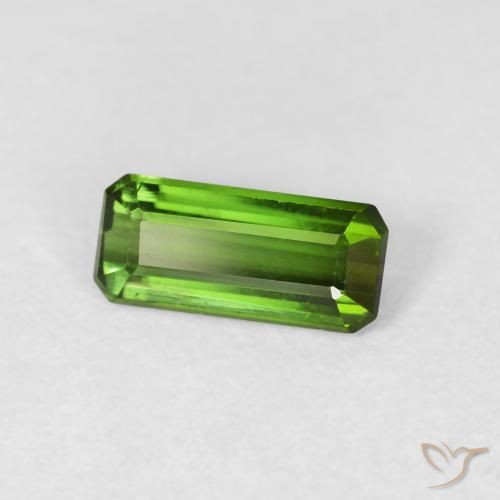 Tourmaline Vert foncé naturelle Octogone / coupe Émeraude, 0.80 ct, VVS-VS