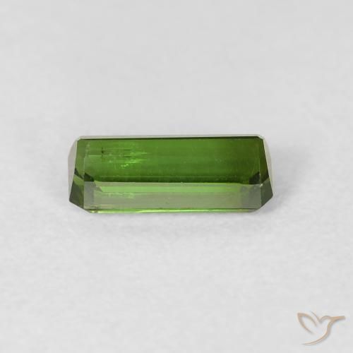 Tourmaline Vert foncé naturelle Octogone / coupe Émeraude, 0.80 ct, VVS-VS