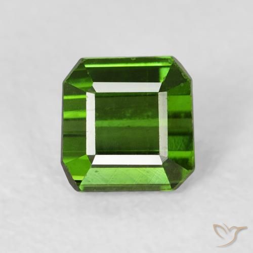 Tourmaline Vert foncé naturelle Octogone / coupe Émeraude, 0.64 ct, VVS-VS