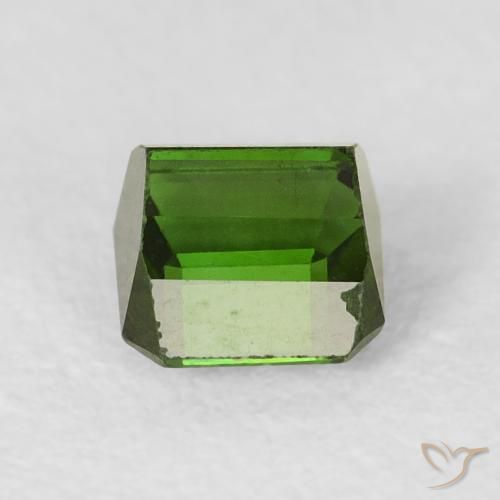 Tourmaline Vert foncé naturelle Octogone / coupe Émeraude, 0.64 ct, VVS-VS