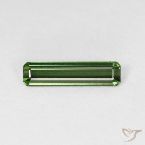 Tourmaline Vert foncé naturelle Octogone / coupe Émeraude, 0.98 ct, VVS-VS