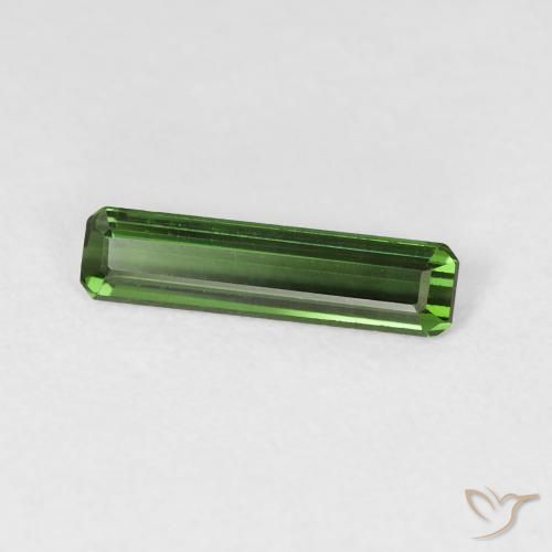 Tourmaline Vert foncé naturelle Octogone / coupe Émeraude, 0.98 ct, VVS-VS