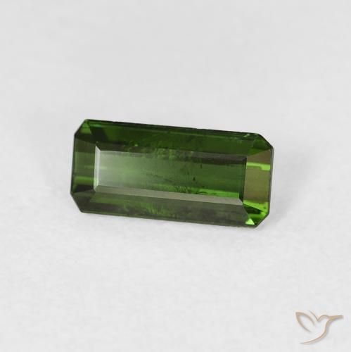 Tourmaline Vert terreux naturelle Octogone / coupe Émeraude, 0.86 ct, VS