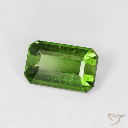 Tourmaline Vert terreux naturelle Octogone / coupe Émeraude, 0.86 ct, VS