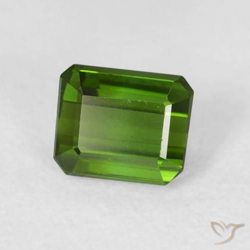 Tourmaline Vert terreux naturelle Octogone / coupe Émeraude, 0.72 ct, VS