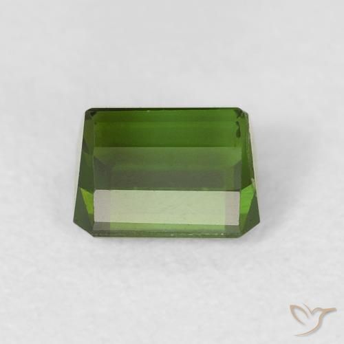 Tourmaline Vert terreux naturelle Octogone / coupe Émeraude, 0.72 ct, VS