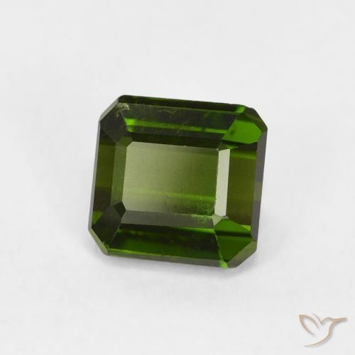 Tourmaline Vert foncé naturelle Octogone / coupe Émeraude, 0.98 ct, VS