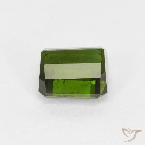 Tourmaline Vert foncé naturelle Octogone / coupe Émeraude, 0.98 ct, VS