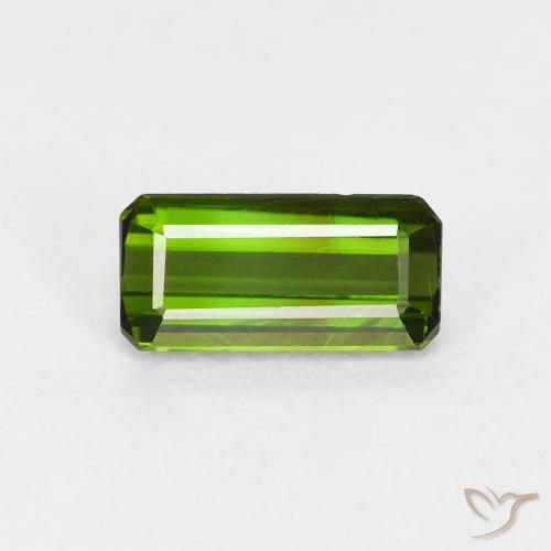 Tourmaline Vert terreux naturelle Octogone / coupe Émeraude, 0.82 ct, VVS-VS