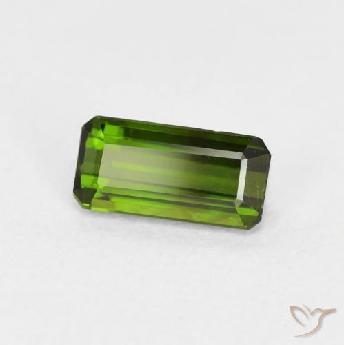 Tourmaline Vert terreux naturelle Octogone / coupe Émeraude, 0.82 ct, VVS-VS