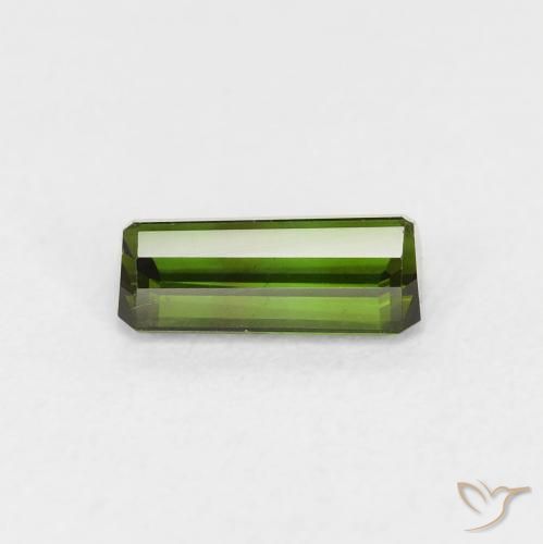 Tourmaline Vert terreux naturelle Octogone / coupe Émeraude, 0.82 ct, VVS-VS