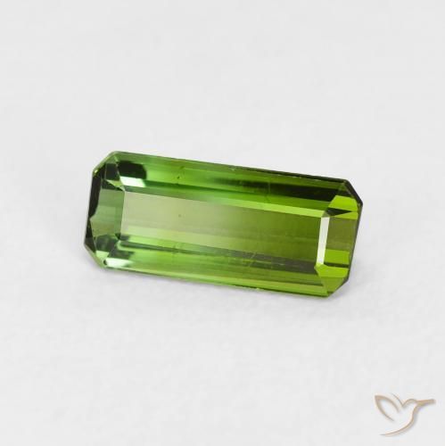 Tourmaline Vert foncé naturelle Octogone / coupe Émeraude, 0.87 ct, VVS-VS