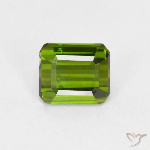 Tourmaline Vert algues marines naturelle Octogone / coupe Émeraude, 0.72 ct, VVS-VS