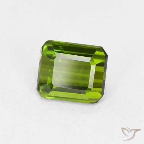 Tourmaline Vert algues marines naturelle Octogone / coupe Émeraude, 0.72 ct, VVS-VS