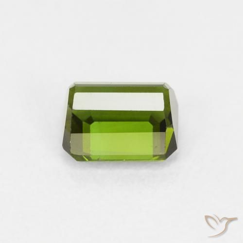 Tourmaline Vert algues marines naturelle Octogone / coupe Émeraude, 0.72 ct, VVS-VS