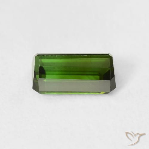 Tourmaline Vert foncé naturelle Octogone / coupe Émeraude, 1.21 ct, VVS-VS