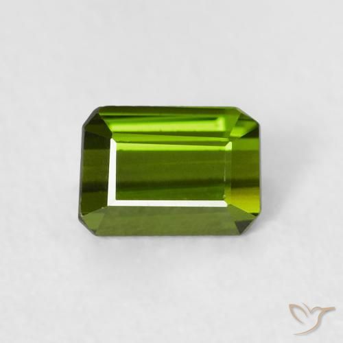 Tourmaline Vert moyen naturelle Octogone / coupe Émeraude, 0.57 ct, VS