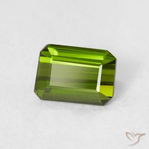 Tourmaline Vert moyen naturelle Octogone / coupe Émeraude, 0.57 ct, VS