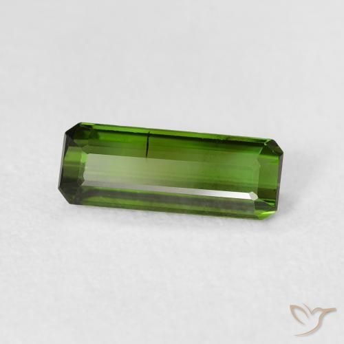 Tourmaline Vert terreux naturelle Octogone / coupe Émeraude, 1.01 ct, VS-SI