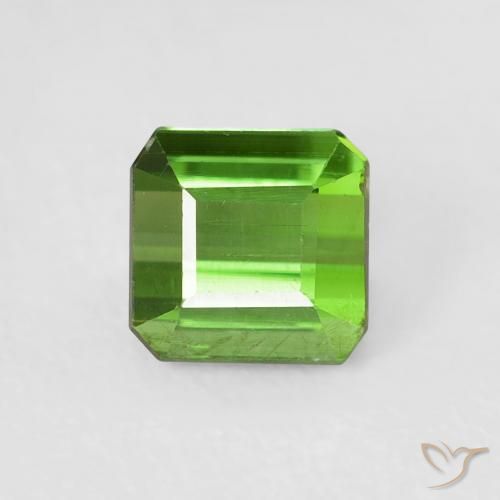 Tourmaline Vert foncé naturelle Octogone / coupe Émeraude, 0.84 ct, VS