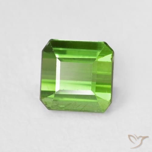 Tourmaline Vert foncé naturelle Octogone / coupe Émeraude, 0.84 ct, VS