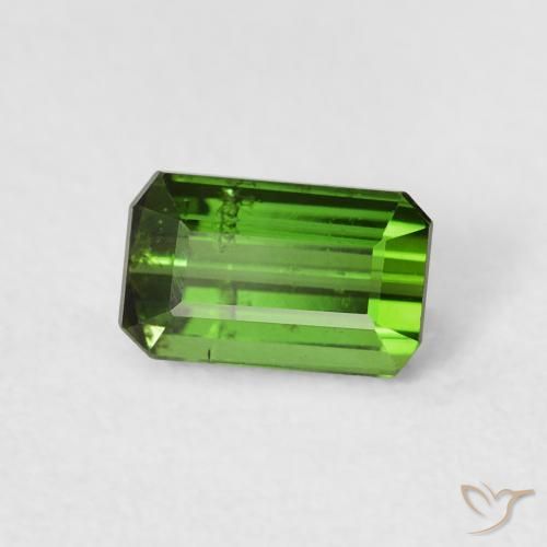 Tourmaline Vert moyen naturelle Octogone / coupe Émeraude, 0.75 ct, VS-SI