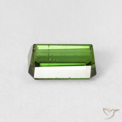 Tourmaline Vert moyen naturelle Octogone / coupe Émeraude, 0.75 ct, VS-SI