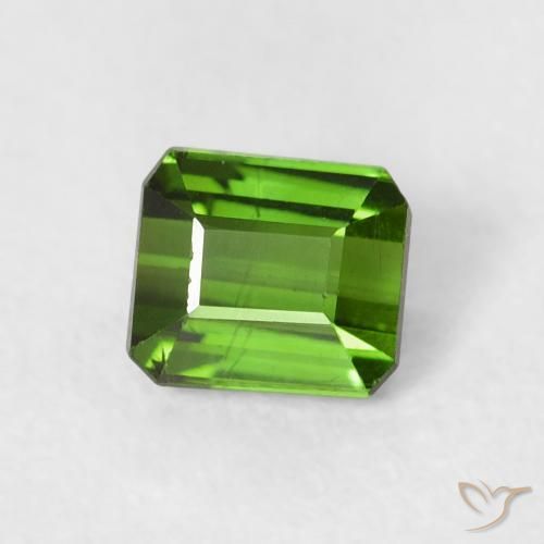 Tourmaline Vert foncé naturelle Octogone / coupe Émeraude, 0.53 ct, VS