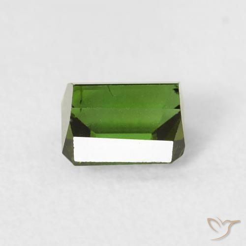 Tourmaline Vert foncé naturelle Octogone / coupe Émeraude, 0.53 ct, VS