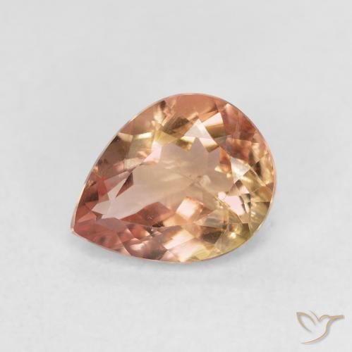 1.35ct Naturel Light Earth Orange Tourmaline, En forme de poire, VS