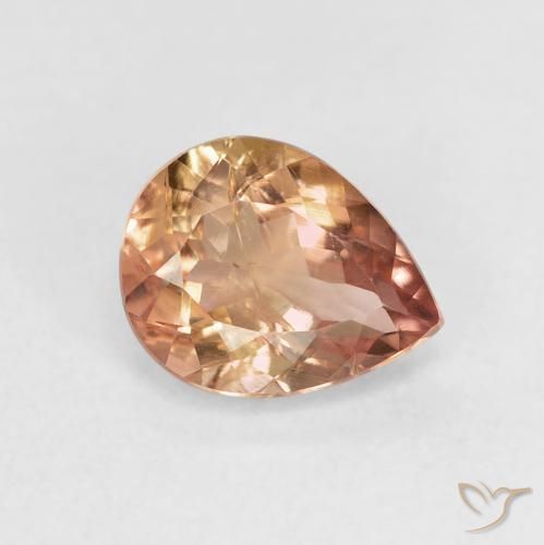Tourmaline Light Earth Orange naturelle En forme de poire, 1.35 ct, VS