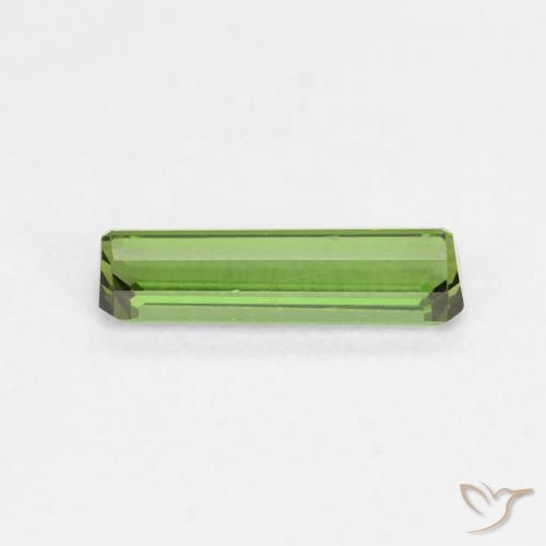 Tourmaline Vert foncé naturelle Octogone / coupe Émeraude, 0.80 ct, VVS